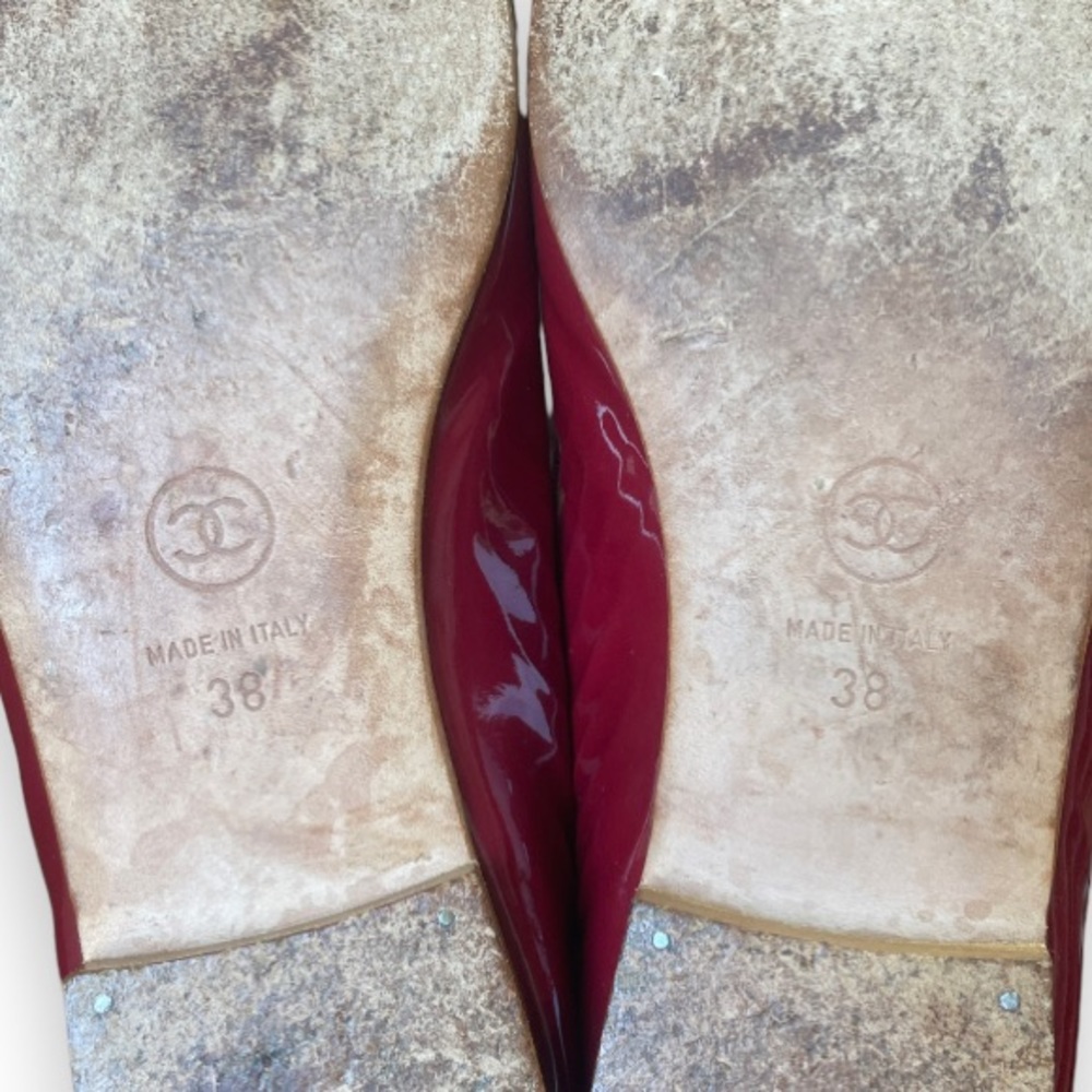 CHANEL Authentic Burgundy Flats with Bow Detail - Picture 8 of 11